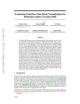 Evaluating Prediction-Time Batch Normalization for Robustness under
  Covariate Shift