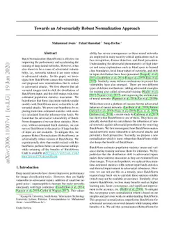 Towards an Adversarially Robust Normalization Approach