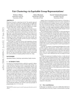 Fair clustering via equitable group representations