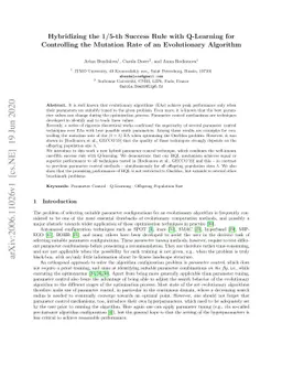Hybridizing the 1/5-th Success Rule with Q-Learning for Controlling the
  Mutation Rate of an Evolutionary Algorithm