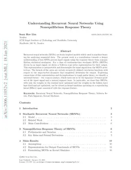 Understanding Recurrent Neural Networks Using Nonequilibrium Response
  Theory