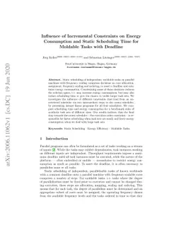 Influence of Incremental Constraints on Energy Consumption and Static
  Scheduling Time for Moldable Tasks with Deadline