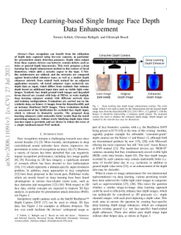 Deep Learning-based Single Image Face Depth Data Enhancement