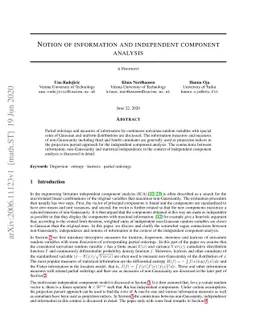 Notion of information and independent component analysis