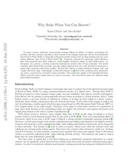 Why Stake When You Can Borrow?