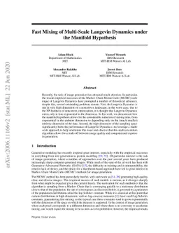 Fast Mixing of Multi-Scale Langevin Dynamics under the Manifold
  Hypothesis