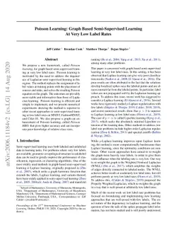 Poisson Learning: Graph Based Semi-Supervised Learning At Very Low Label
  Rates
