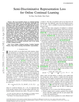 Semi-Discriminative Representation Loss for Online Continual Learning