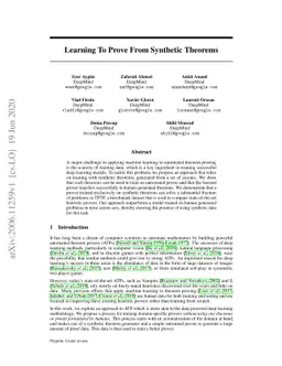 Learning to Prove from Synthetic Theorems