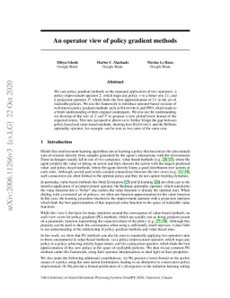An operator view of policy gradient methods