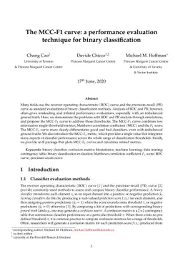 The MCC-F1 curve: a performance evaluation technique for binary
  classification