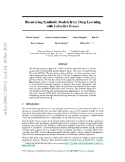Discovering Symbolic Models from Deep Learning with Inductive Biases