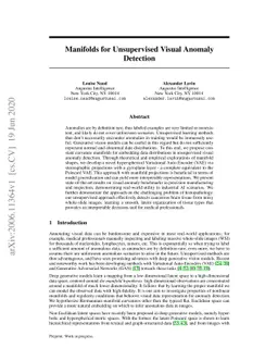 Manifolds for Unsupervised Visual Anomaly Detection