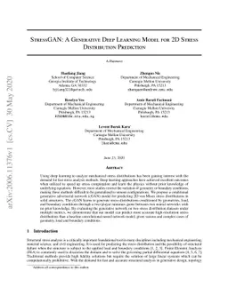 StressGAN: A Generative Deep Learning Model for 2D Stress Distribution
  Prediction