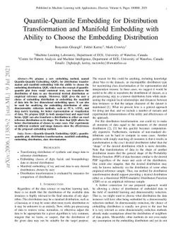 Quantile-Quantile Embedding for Distribution Transformation and Manifold
  Embedding with Ability to Choose the Embedding Distribution
