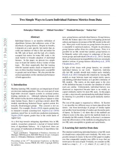 Two Simple Ways to Learn Individual Fairness Metrics from Data