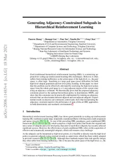 Generating Adjacency-Constrained Subgoals in Hierarchical Reinforcement
  Learning