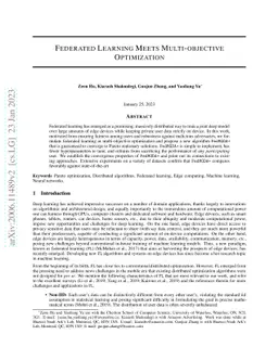 Federated Learning Meets Multi-objective Optimization