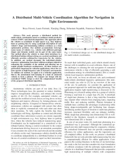 A Distributed Multi-Vehicle Coordination Algorithm for Navigation in
  Tight Environments