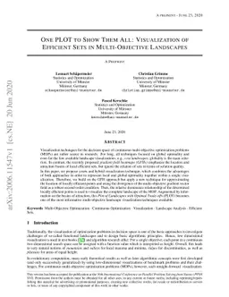 One PLOT to Show Them All: Visualization of Efficient Sets in
  Multi-Objective Landscapes