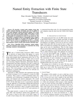 Named Entity Extraction with Finite State Transducers