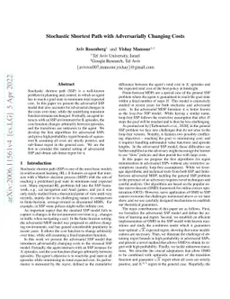 Stochastic Shortest Path with Adversarially Changing Costs