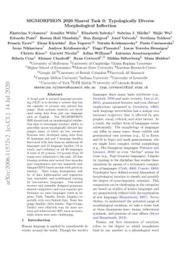 SIGMORPHON 2020 Shared Task 0: Typologically Diverse Morphological
  Inflection