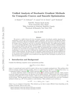 Unified Analysis of Stochastic Gradient Methods for Composite Convex and
  Smooth Optimization
