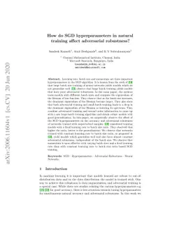 How do SGD hyperparameters in natural training affect adversarial
  robustness?