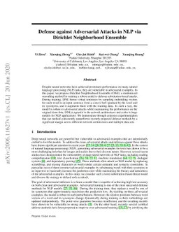 Defense against Adversarial Attacks in NLP via Dirichlet Neighborhood
  Ensemble