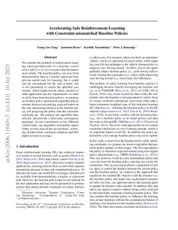 Accelerating Safe Reinforcement Learning with Constraint-mismatched
  Policies