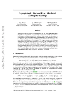 Asymptotically Optimal Exact Minibatch Metropolis-Hastings