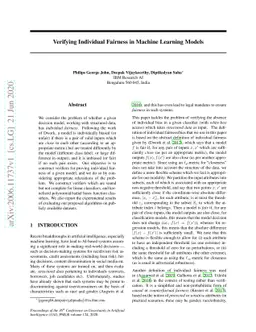 Verifying Individual Fairness in Machine Learning Models