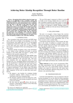 Achieving Better Kinship Recognition Through Better Baseline