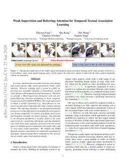 Weak Supervision and Referring Attention for Temporal-Textual
  Association Learning