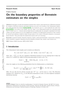 On the boundary properties of Bernstein estimators on the simplex