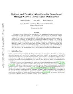 Optimal and Practical Algorithms for Smooth and Strongly Convex
  Decentralized Optimization