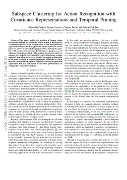 Subspace Clustering for Action Recognition with Covariance
  Representations and Temporal Pruning