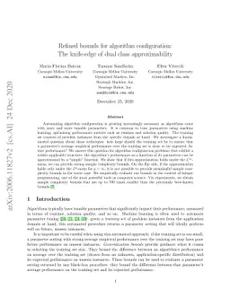 Refined bounds for algorithm configuration: The knife-edge of dual class
  approximability