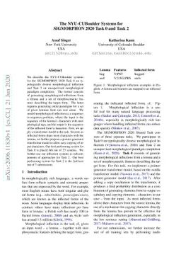The NYU-CUBoulder Systems for SIGMORPHON 2020 Task 0 and Task 2