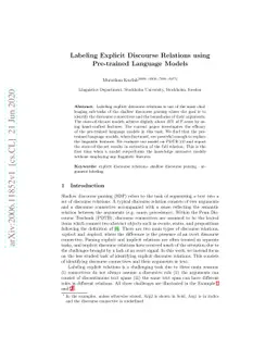 Labeling Explicit Discourse Relations using Pre-trained Language Models