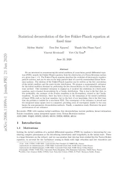 Statistical deconvolution of the free Fokker-Planck equation at fixed
  time