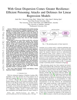 With Great Dispersion Comes Greater Resilience: Efficient Poisoning
  Attacks and Defenses for Linear Regression Models