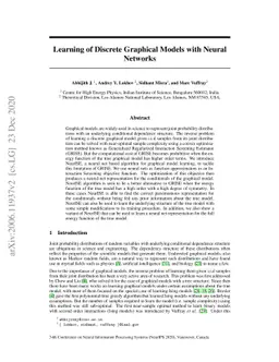 Learning of Discrete Graphical Models with Neural Networks