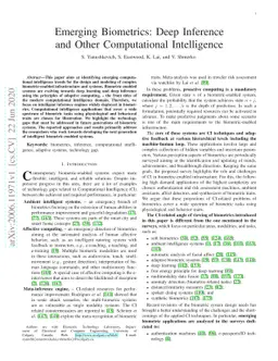 Emerging Biometrics: Deep Inference and Other Computational Intelligence