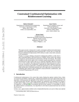 Constrained Combinatorial Optimization with Reinforcement Learning