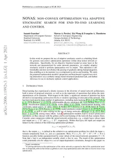 NOVAS: Non-convex Optimization via Adaptive Stochastic Search for
  End-to-End Learning and Control