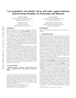 Characterizing Hirability via Personality and Behavior