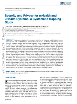 Security and Privacy for mHealth and uHealth Systems: a Systematic
  Mapping Study