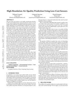 High-Resolution Air Quality Prediction Using Low-Cost Sensors
